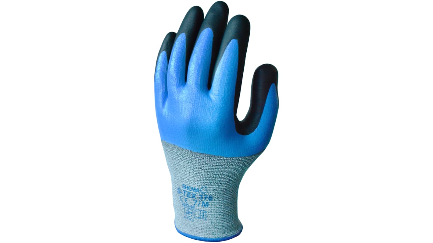 Showa Grey Polyester, Stainless Steel Cut Resistant Work Gloves, Size 9, Large, Nitrile Coating