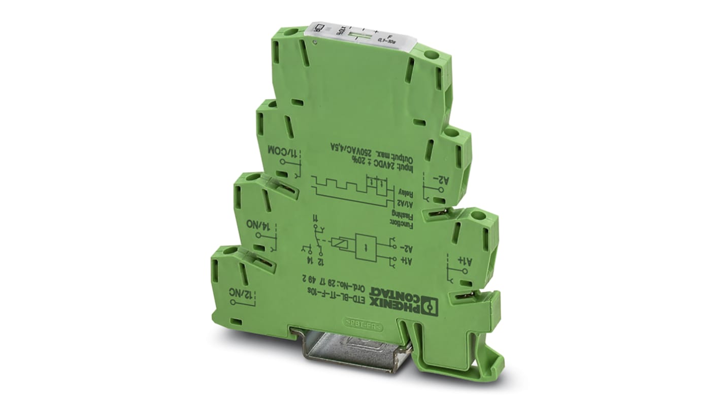 Phoenix Contact ETD-BL Series DIN Rail Mount Timer Relay, 2-Contact, 3 → 300s, 1-Function, SPDT