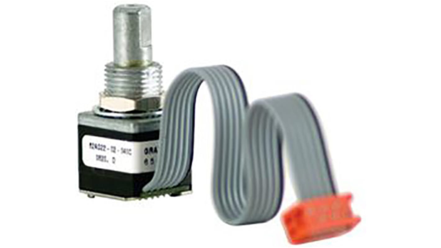 Grayhill 5V dc Optical Encoder with a 6.32 mm Flat Shaft, Panel Mount, Center Ribbon Cable with Connector