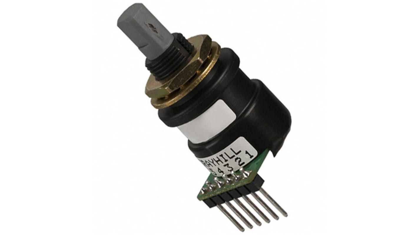 Grayhill 5V dc Optical Encoder with a 6.35 mm Flat Shaft, Panel Mount, PC Pin