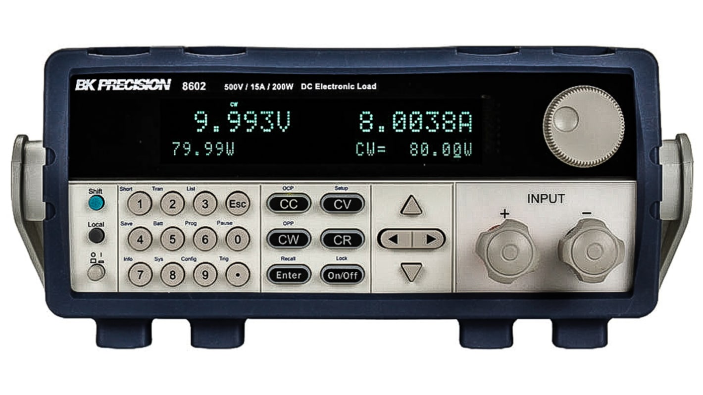 Carga electrónica dc BK Precision BK86 2 U, 0 → 500 V. / 0 → 15 A. / 0 200 → W, eficiencia ≤95 %