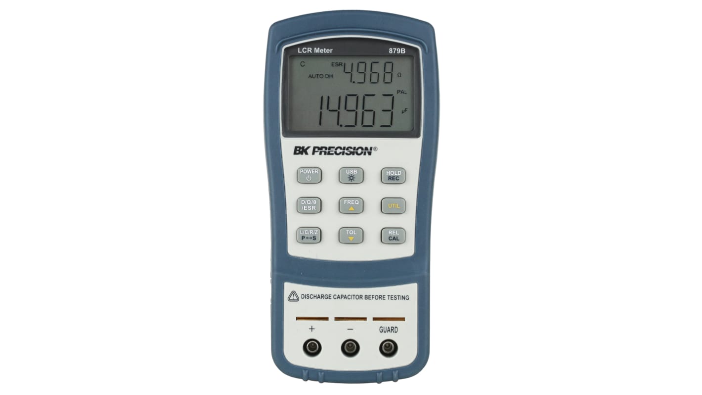 BK Precision 手持式LCR测试仪, 电池供电, LCD显示, 20mF, 10kHz, 10 MΩ, BK879B