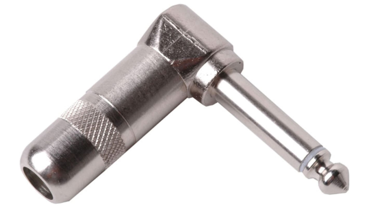 Conector jack mono de 6.35 mm a 90° Macho Switchcraft, Montaje de Cable