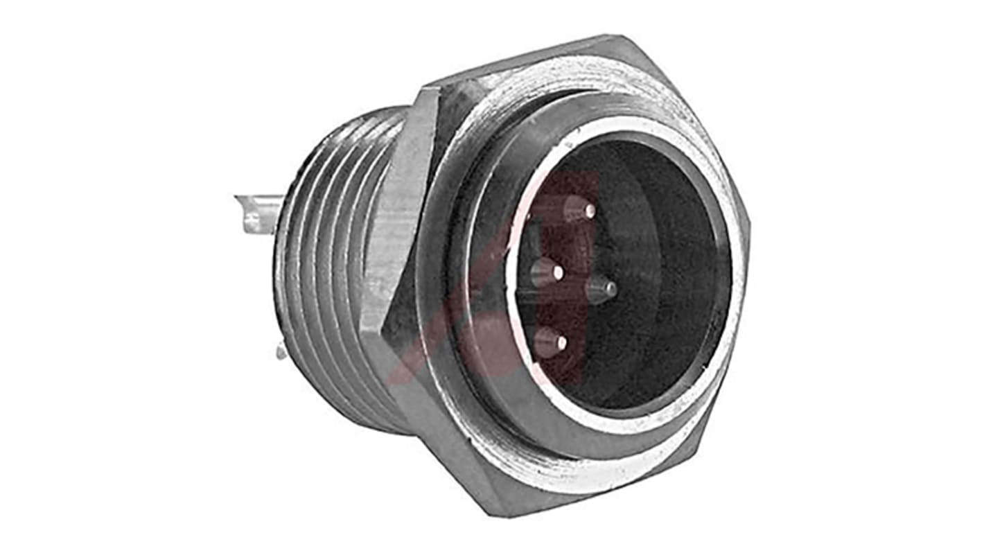 Switchcraft Panel Mount XLR Connector, Male, 125 V ac, 5 Way, Electro Tinned Plating