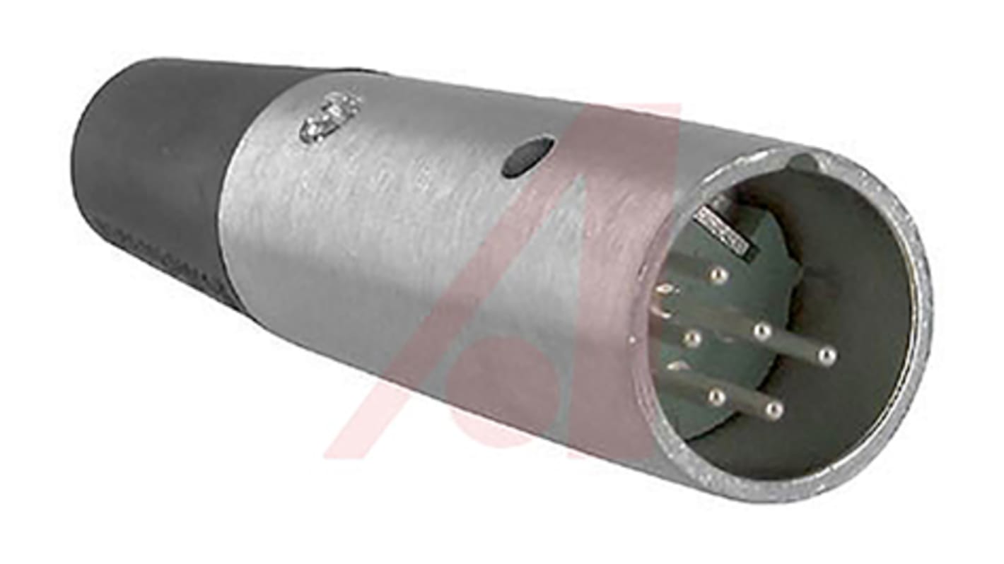 Switchcraft Cable Mount XLR Connector, Male, 125 V ac, 6 Way, Silver Plating