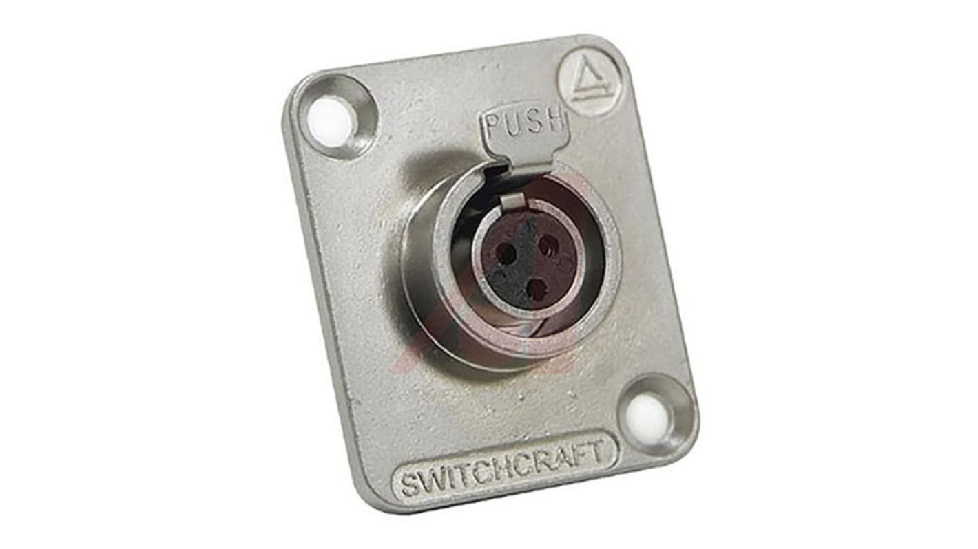 Switchcraft Panel Mount XLR Connector, Female, 5 Way, Silver Plating