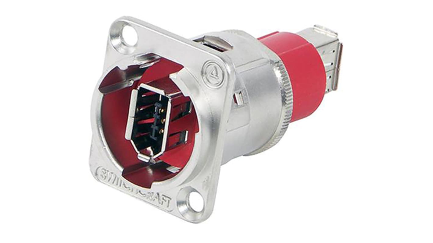 Switchcraft, EHFW 6 Way Straight Panel Mount I/O Firewire Connector, Socket