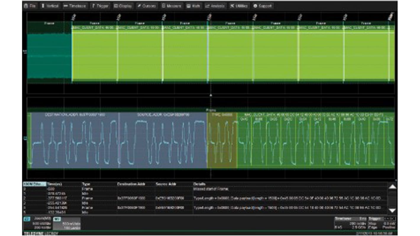 Teledyne LeCroy ENET Bus Decode Oscilloscope Software for Use with HDO4000 Series