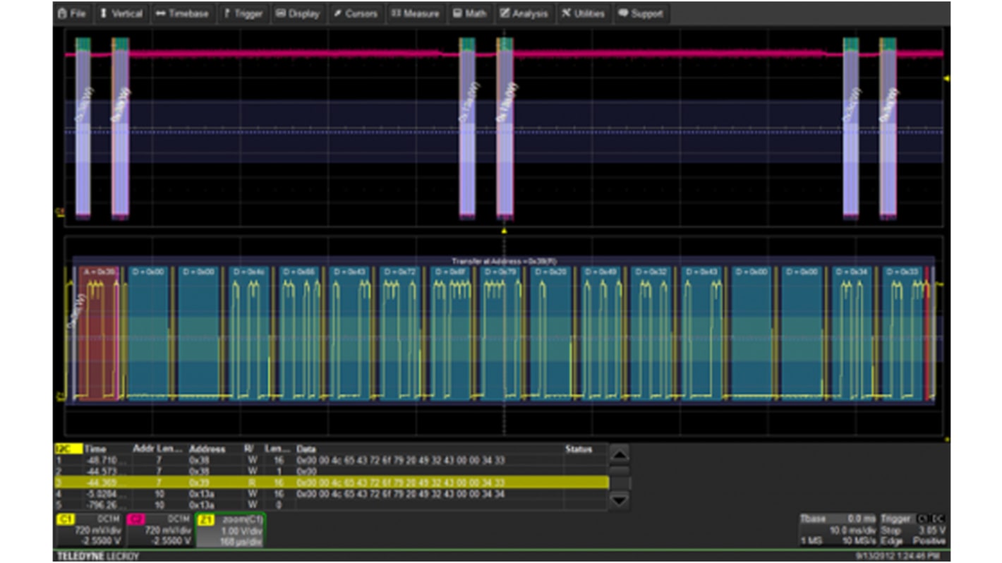 Teledyne LeCroy I²C, SPI, RS-232/UART Decode Bundle Oscilloscope Software for Use with HDO4000 Series