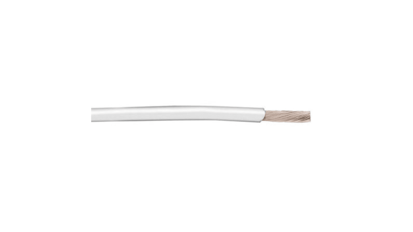 Fils de câblage Alpha Wire UL1213, Hook-up Wire TEFLON, 0,2 mm², Blanc, 24 AWG, 30m, 600 V