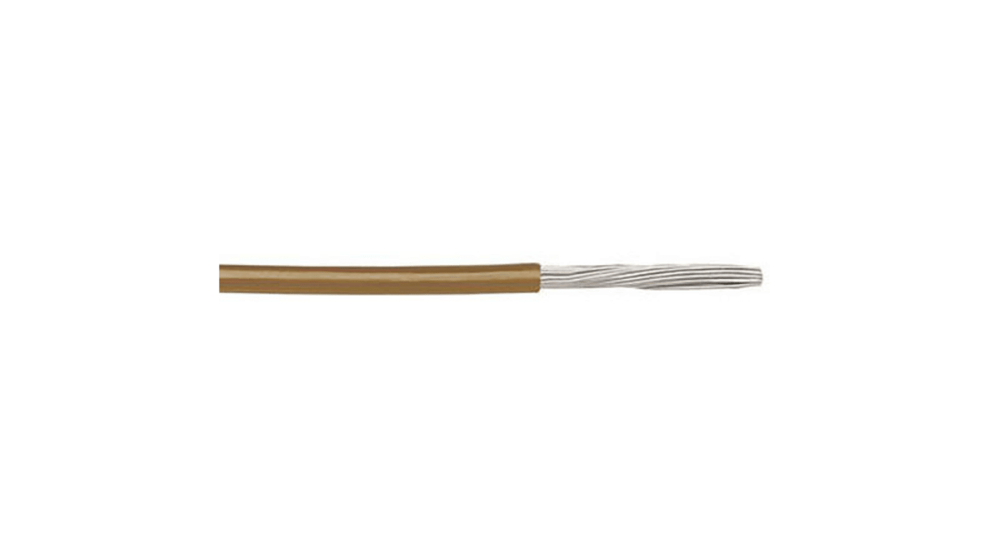 Alpha Wire Hook-up Wire TEFLON Series Brown 0.33 mm² Hook Up Wire, 22 AWG, 19/0.16 mm, 30m, PTFE Insulation, 5855 BR005