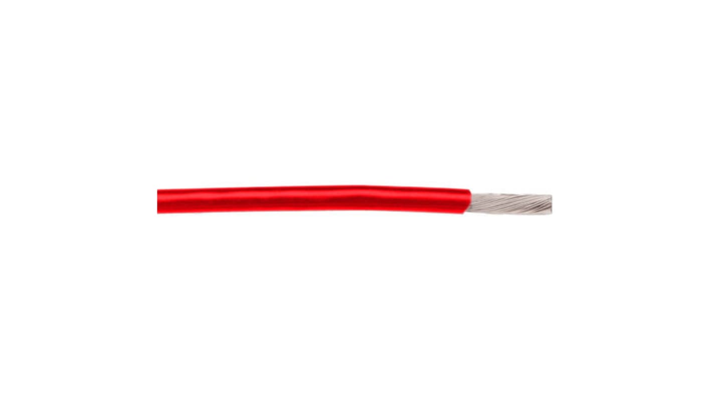 Alpha Wire 红色电线, 0.33 mm², 30m长, 22 AWG, 1 kV, 最高+200°C, PTFE绝缘, Hook-up Wire TEFLON系列