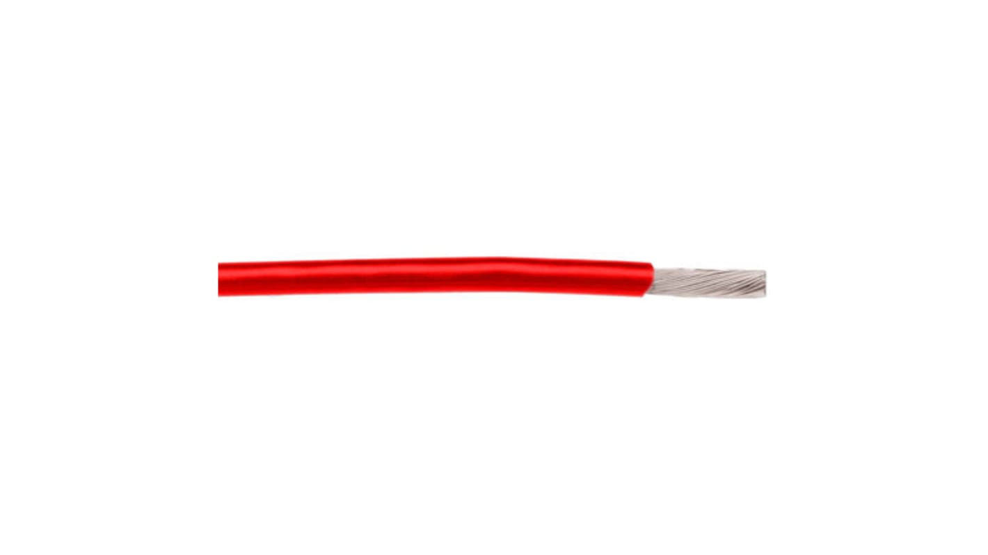 Alpha Wire Hook-up Wire TEFLON Series Red 0.06 mm² Hook Up Wire, 30 AWG, 14062, 30.5m, PTFE Insulation, 2841/7 RD005