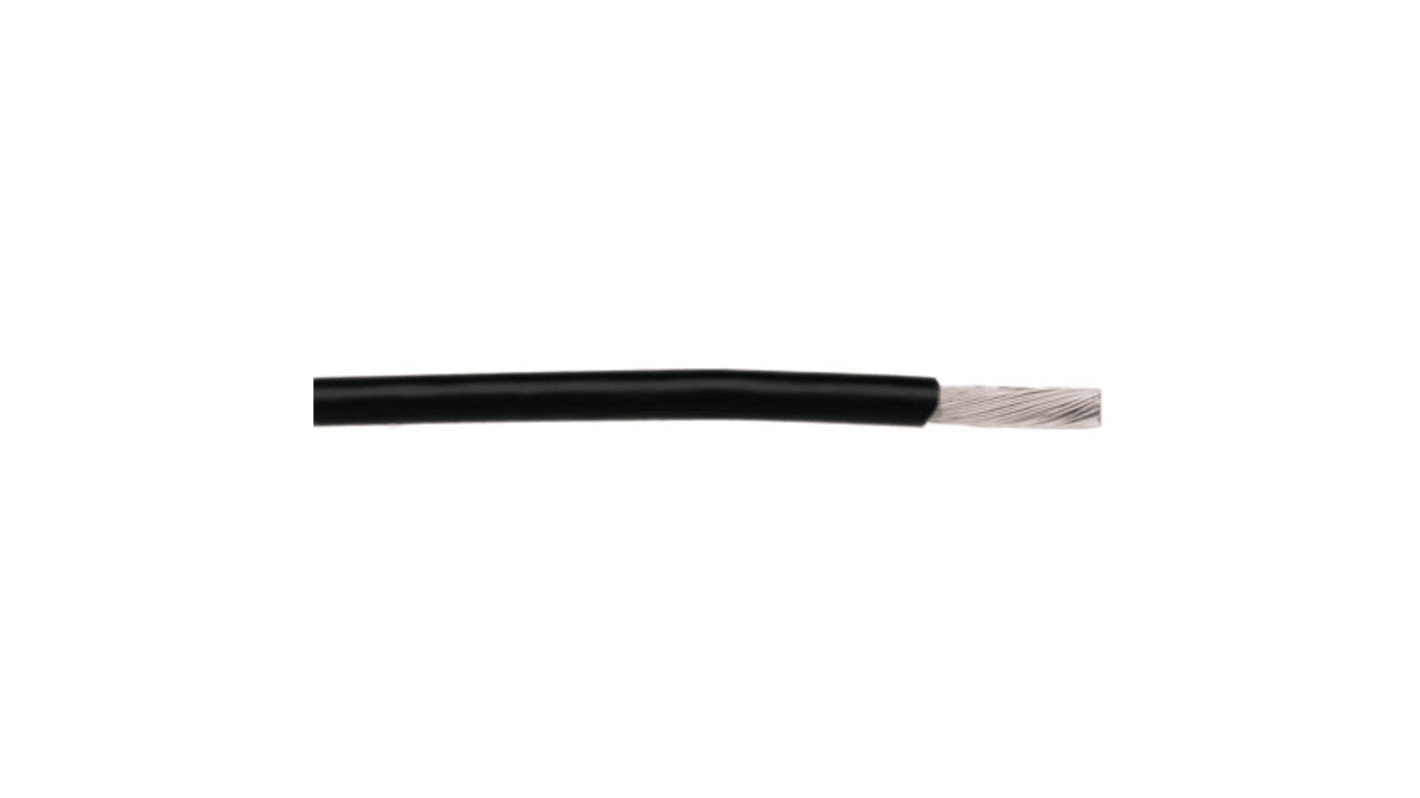 Alpha Wire Hook-up Wire TEFLON Series Black 0.05 mm² Hook Up Wire, 30 AWG, 1/0.25 mm, 30.5m, PTFE Insulation, 2841/1
