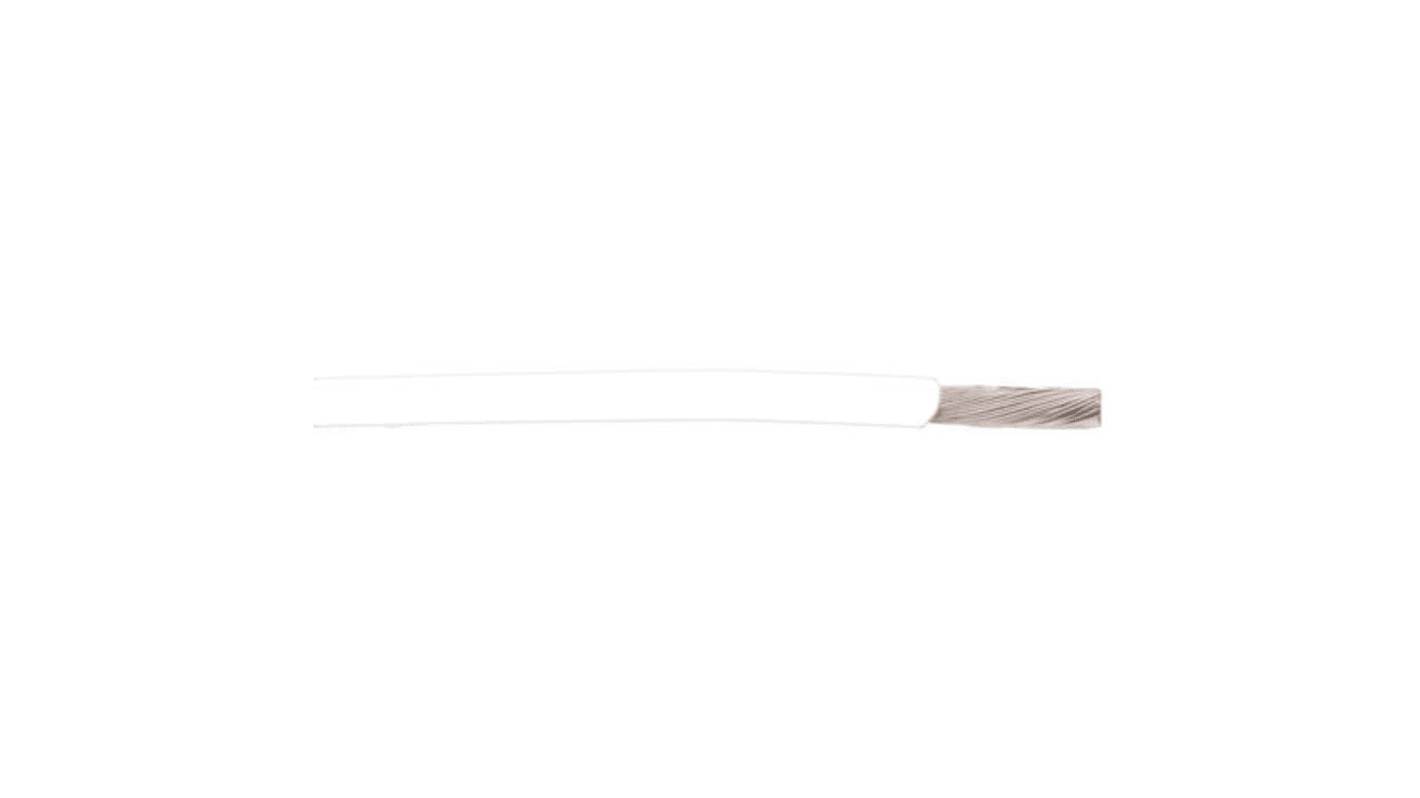 Alpha Wire Hook-up Wire TEFLON Series White 0.05 mm² Hook Up Wire, 30 AWG, 1/0.25 mm, 30.5m, PTFE Insulation, 2841/1