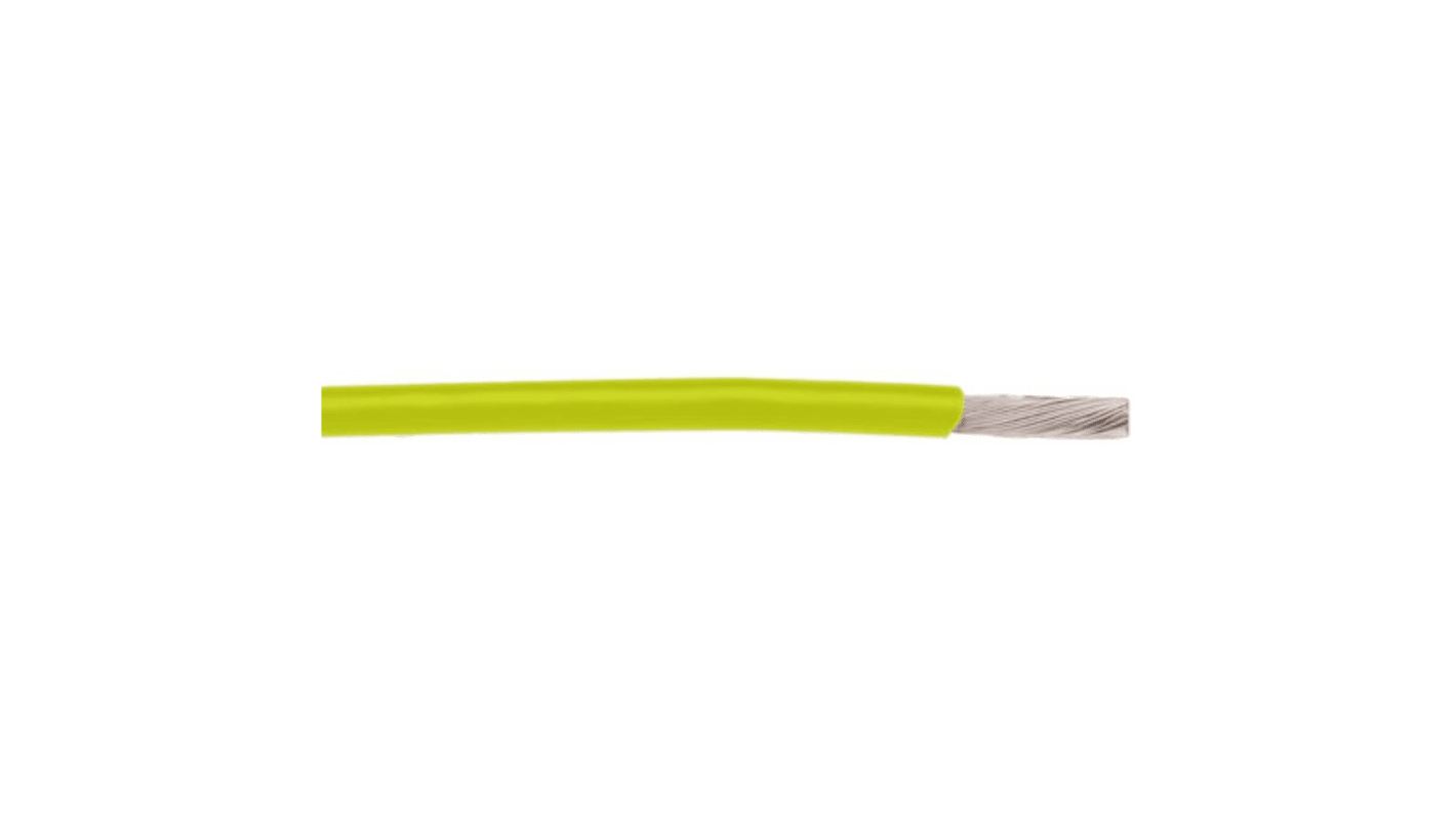 Alpha Wire Hook-up Wire TEFLON Series Yellow 0.05 mm² Hook Up Wire, 30 AWG, 1/0.25 mm, 30.5m, PTFE Insulation, 2841/1
