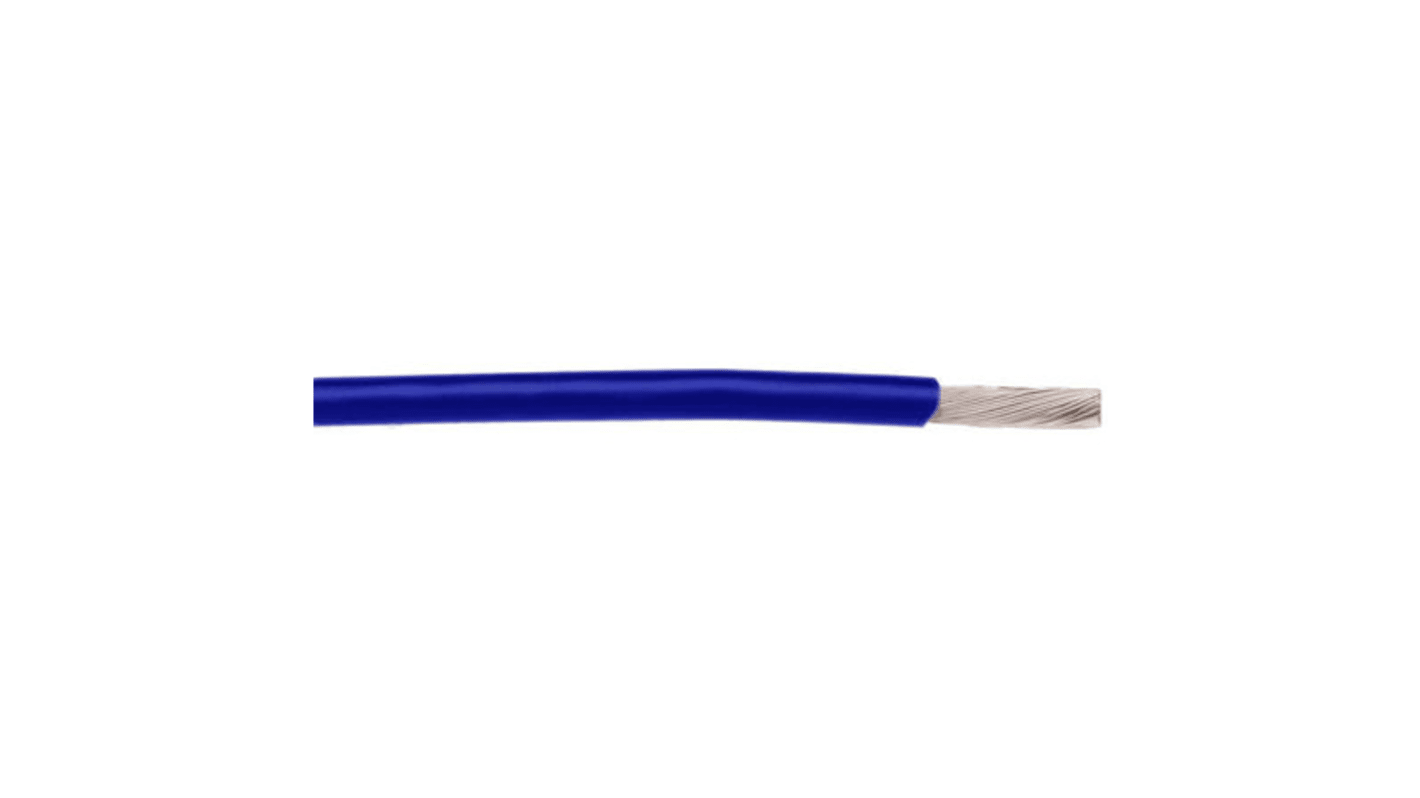 Alpha Wire 蓝色高温电线, 0.09 mm², 30.5m长, 28 AWG, 250 V, 最高200°C, PTFE绝缘, Hook-up Wire TEFLON系列