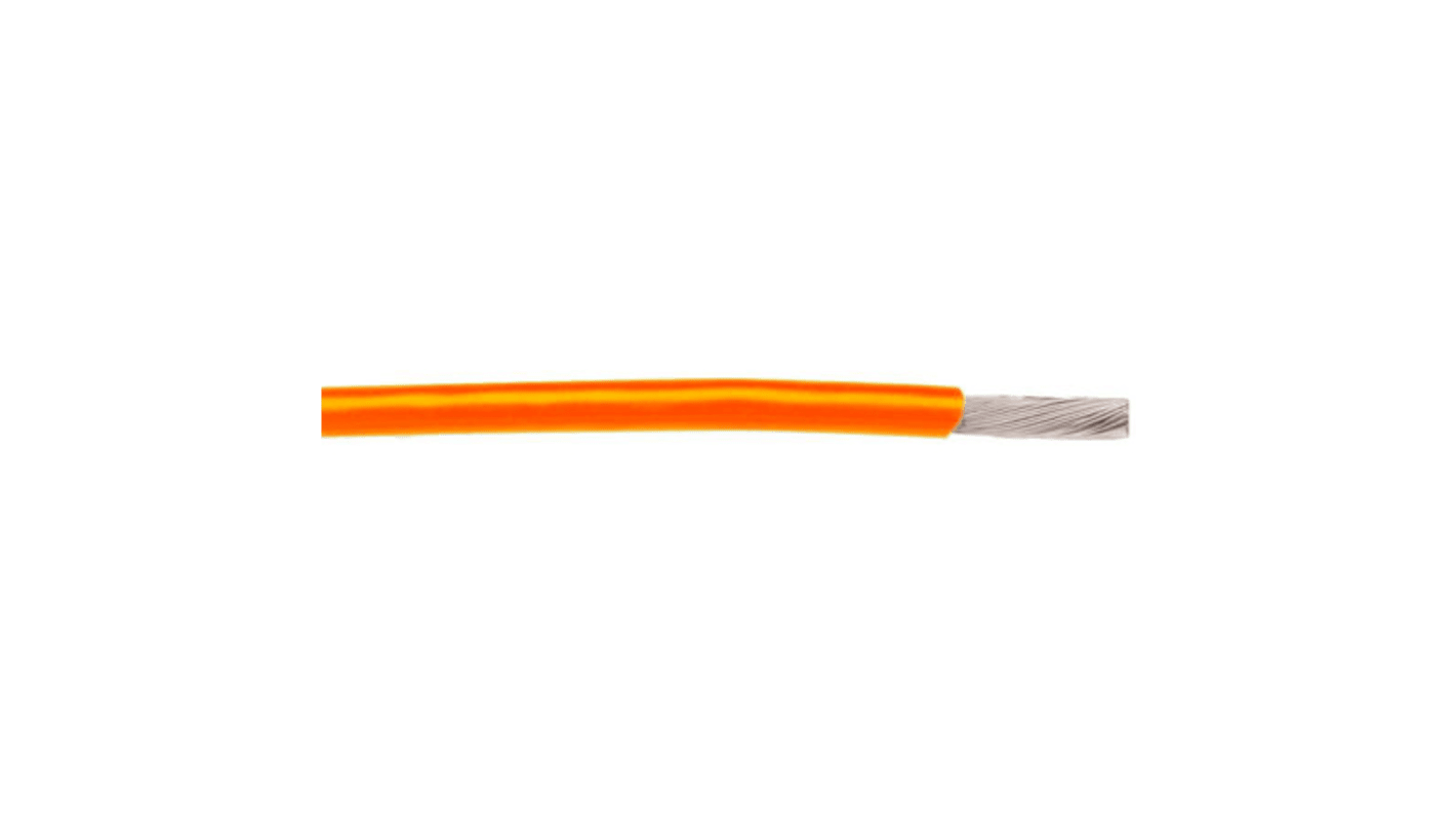 Fils de câblage Alpha Wire MIL-W-16878, Hook-up Wire TEFLON, 0,09 mm², Orange, 28 AWG, 30.5m, 250 V