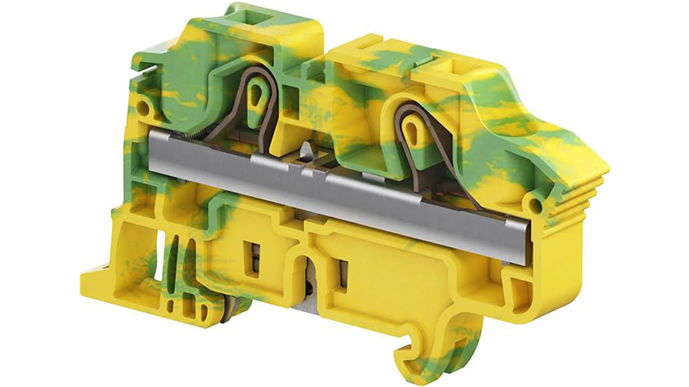 Entrelec 1SNK710150R0000 ZK10 Series Green, Yellow, 10mm², Single-Level, Spring Clamp Termination