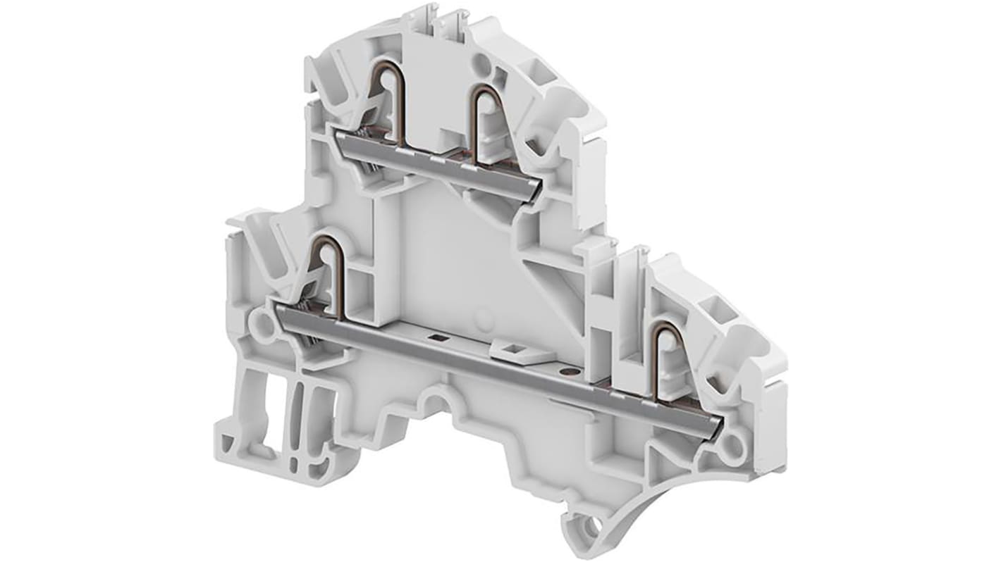 Entrelec ZK2.5 Series Grey Multi Level Terminal Block, 2.5mm², Double-Level, Spring Clamp Termination