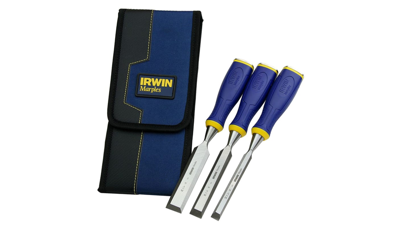 Irwin 3 Piece Steel Wood Chisel Set, 1.0 in, 1/2 in, 3/4 in Blade Width