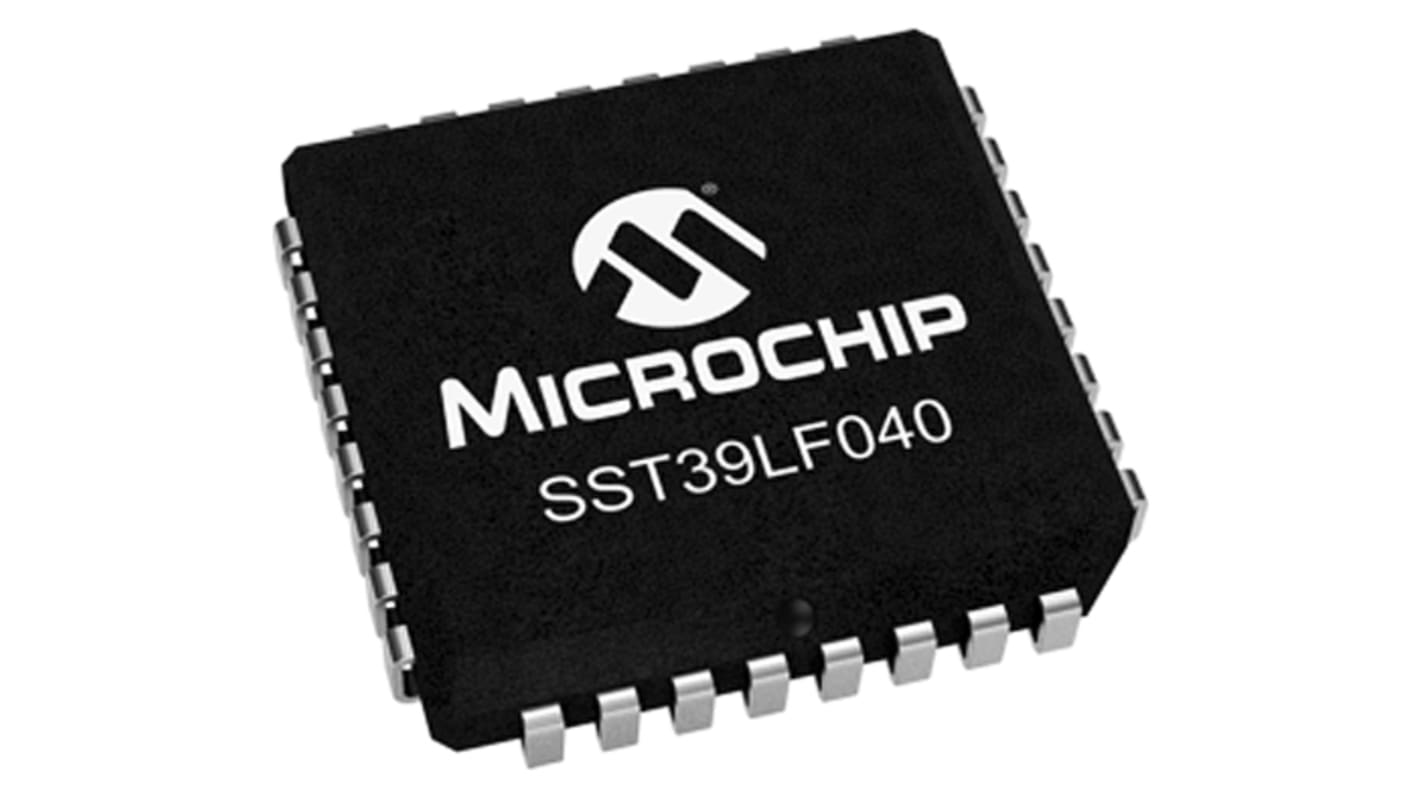 Microchip SST39 Flash-Speicher 4MBit, 512K x 8 bit, Parallel, 55ns, PLCC, 32-Pin, 3 V bis 3,6 V