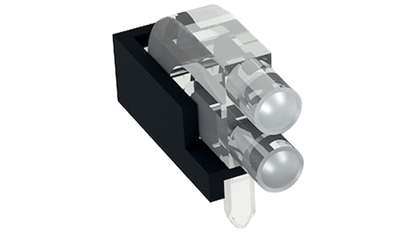 1296.2012 MENTOR, PCB Mounted 2-Way Right Angle LED Light Pipe, Bi-Level-Row Clear Dome Lens