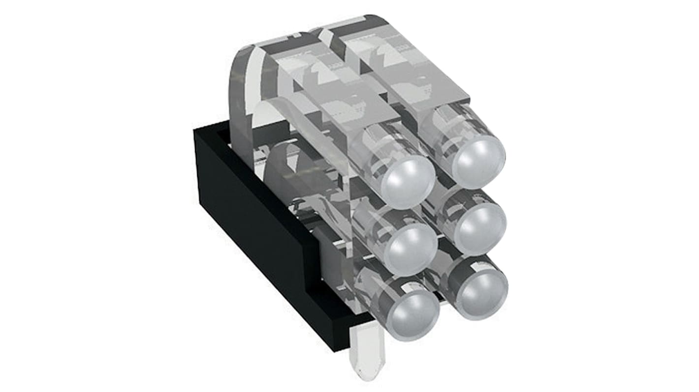 Światłowód do LED, sztywny, kątowy, dł. 14.45mm, 3-rzędowy, 6-drożny, , MENTOR