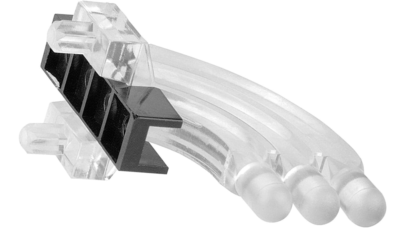 Mentor GmbH 导光柱, 直角, PCB安装, 3排, 1列, 透明圆顶透镜