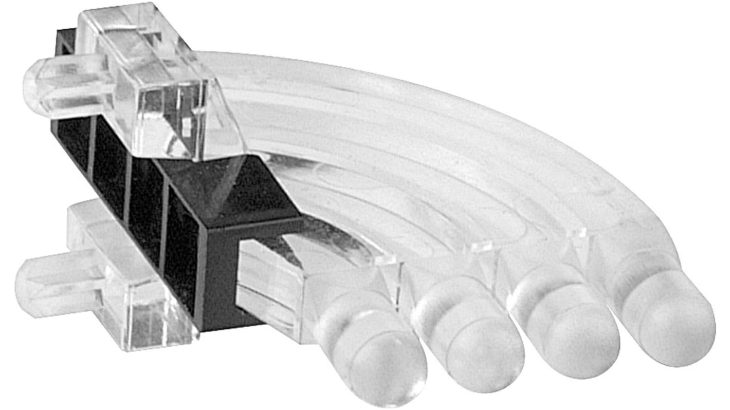 1276.1004 MENTOR, PCB Mounted 4-Way Right Angle LED Light Pipe, Quad-Level-Row Clear Dome Lens
