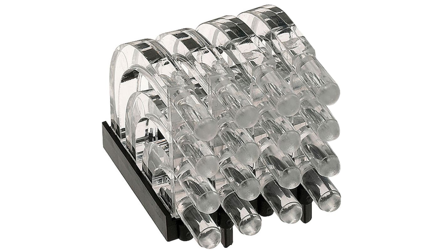 Światłowód do LED, sztywny, kątowy, dł. 29.38mm, 4-rzędowy, 16-drożny, , MENTOR