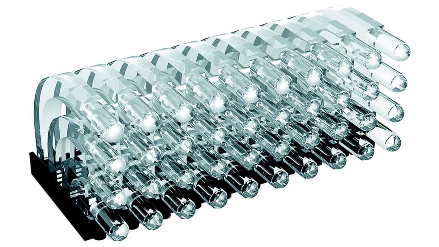 Światłowód do LED, sztywny, kątowy, dł. 29.38mm, 4-rzędowy, 40-drożny, , MENTOR
