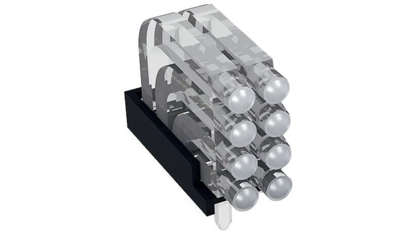 Światłowód do LED, sztywny, kątowy, dł. 16.95mm, 4-rzędowy, 8-drożny, , MENTOR