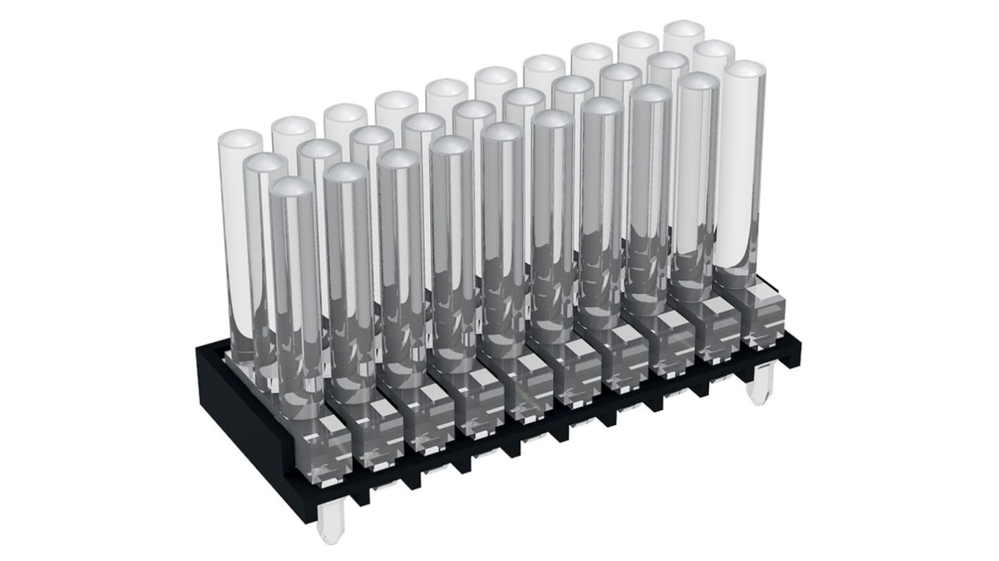 1296.7303 MENTOR, PCB Mounted 30-Way LED Light Pipe, Tri-Level-Row Clear Dome Lens