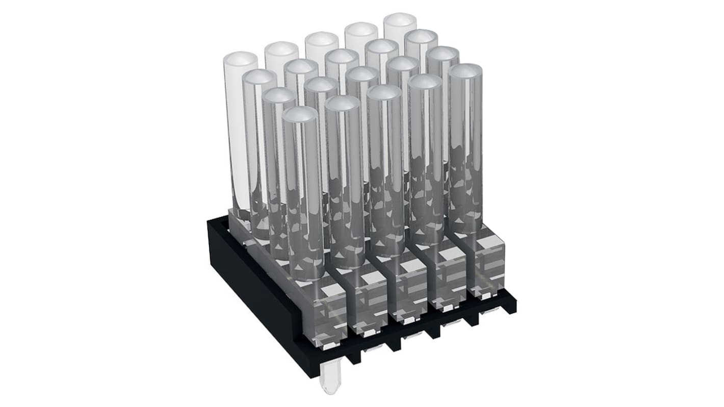 Światłowód do LED sztywny, prosty, dł. 30mm, montaż na PCB, 20-drożny, soczewka kopułkowa, MENTOR