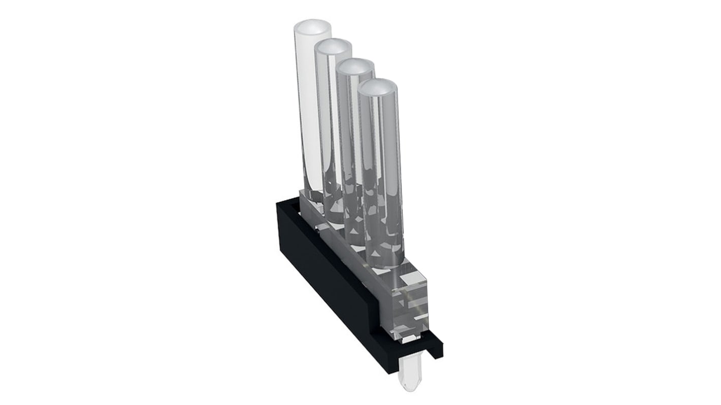 1296.7114 MENTOR, PCB Mounted 4-Way LED Light Pipe, Quad-Level-Row Clear Dome Lens
