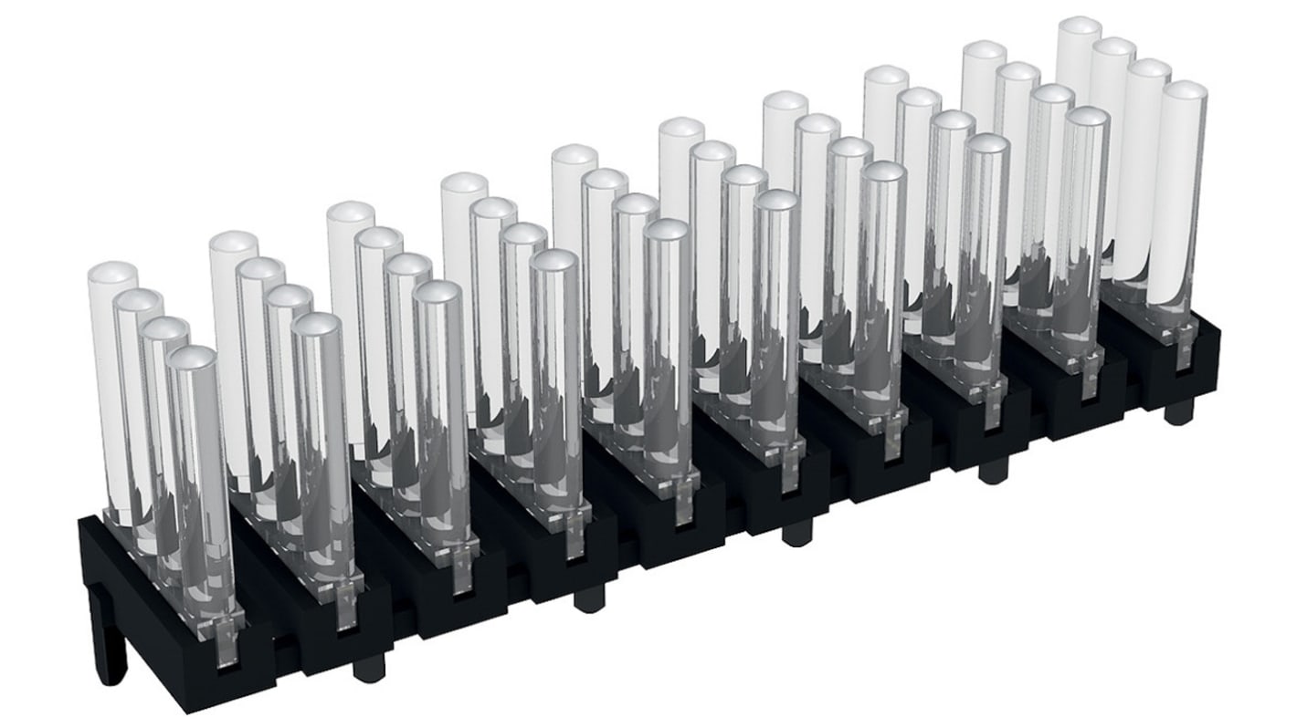 1296.8304 MENTOR, PCB Mounted 40-Way LED Light Pipe, Quad-Level-Row Clear Dome Lens