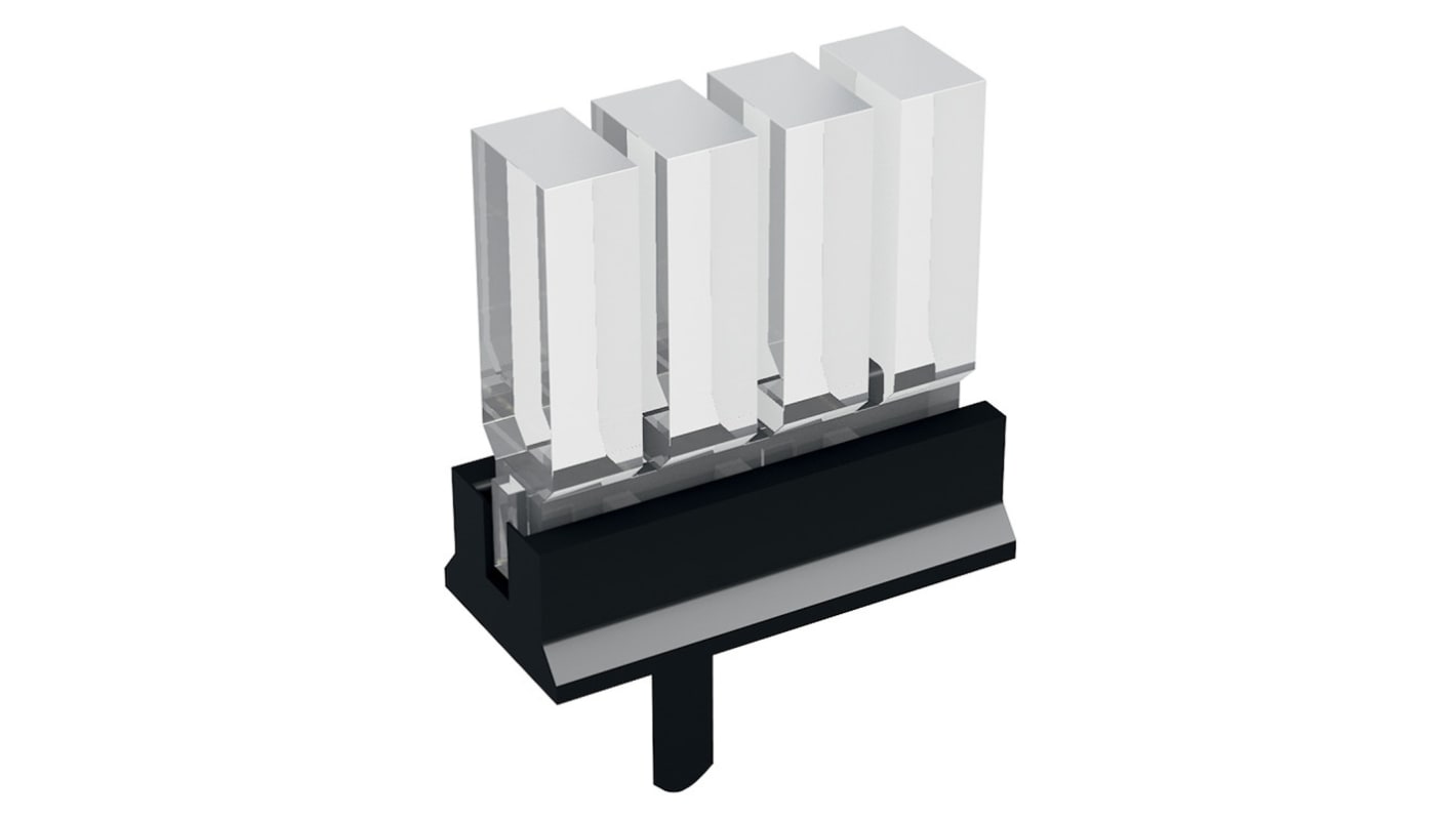 1296.4124 MENTOR, PCB Mounted 4-Way LED Light Pipe, Clear Rectangle Lens