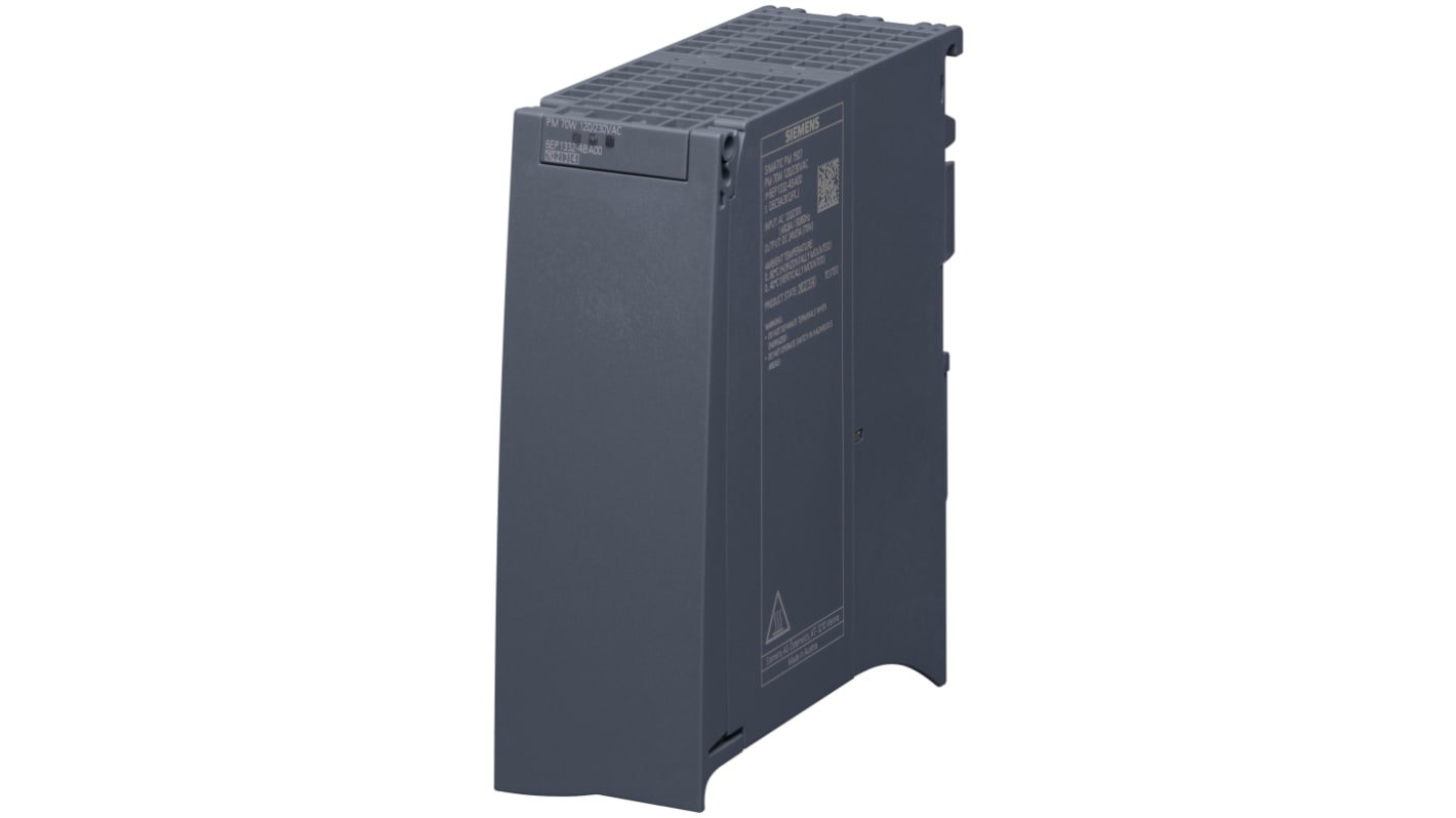 Siemens SIMATIC PM-1507 Switched Mode DIN Rail Power Supply, 85 → 132V ac ac Input, 24V dc dc Output, 3A Output,