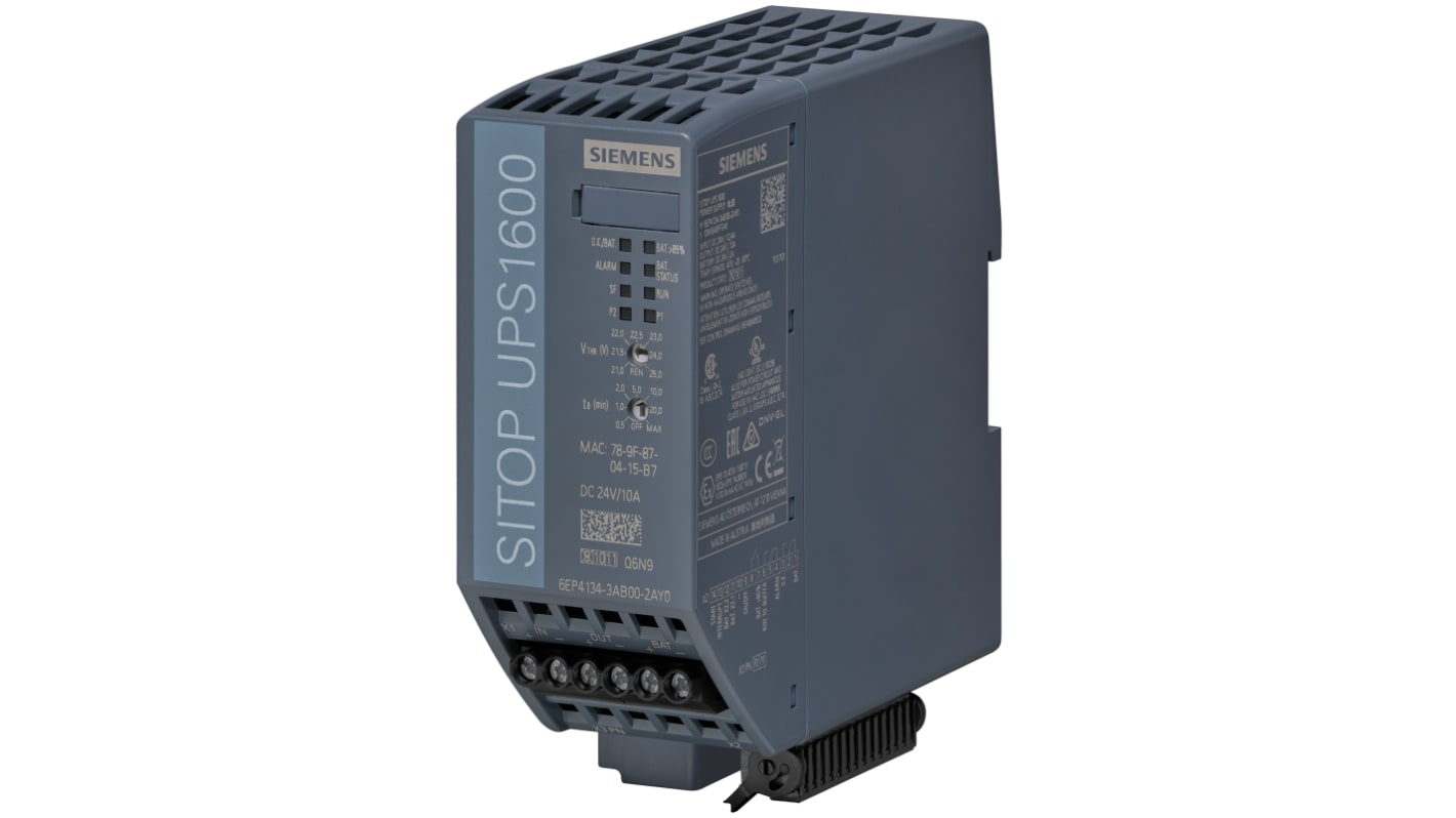 Siemens UPS电源, 240W, 24V 直流输出, 22 → 29V 直流输入, DIN导轨安装