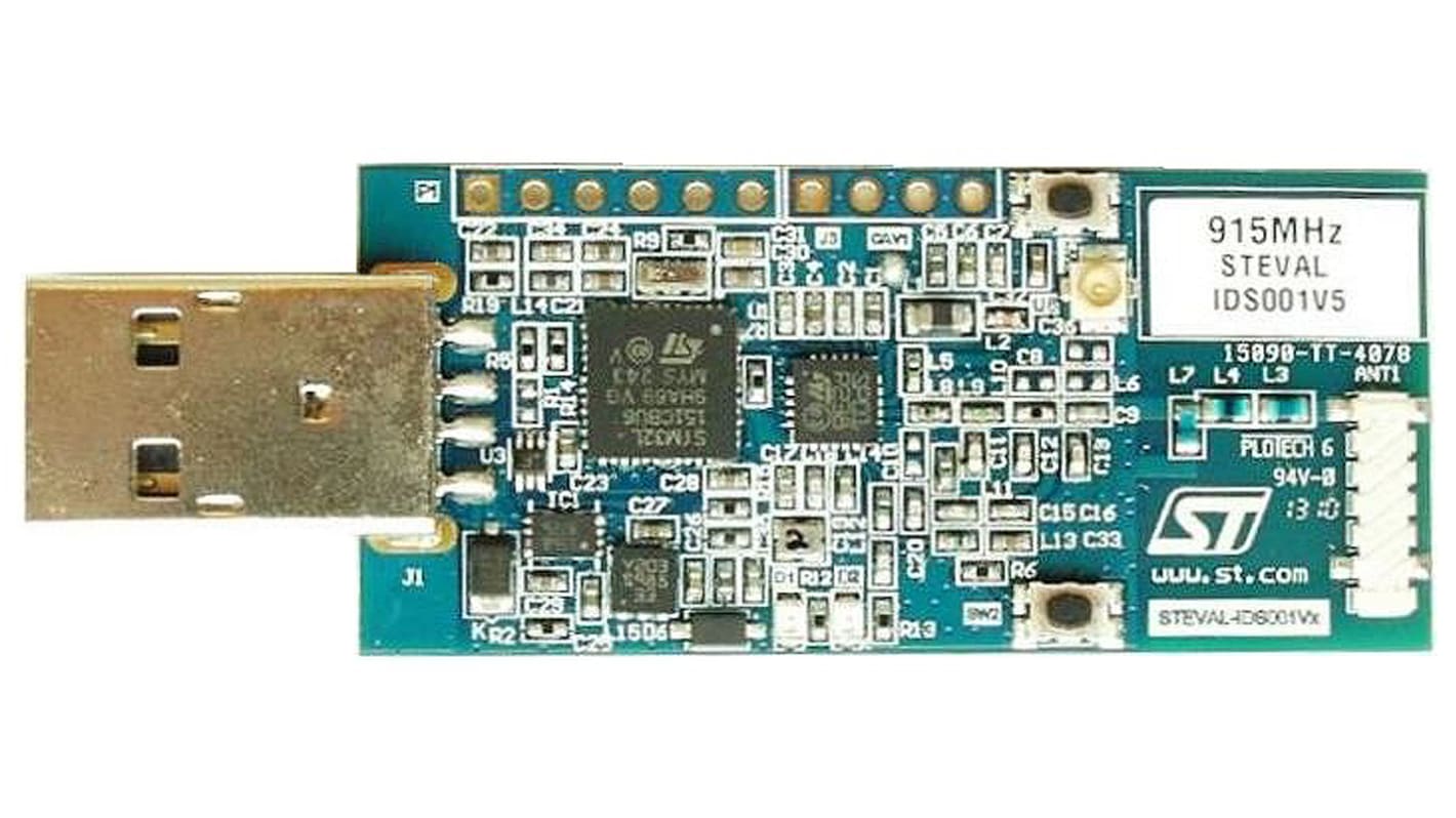Memoria USB Transceptor RF STMicroelectronics STEVAL-IDS001V5, frecuencia 915MHZ