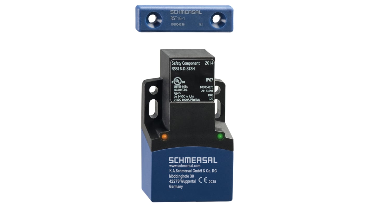Schmersal RSS 16 Series RFID Non-Contact Safety Switch, 20.4 → 26.4V dc, Reinforced Thermoplastic Housing, M16