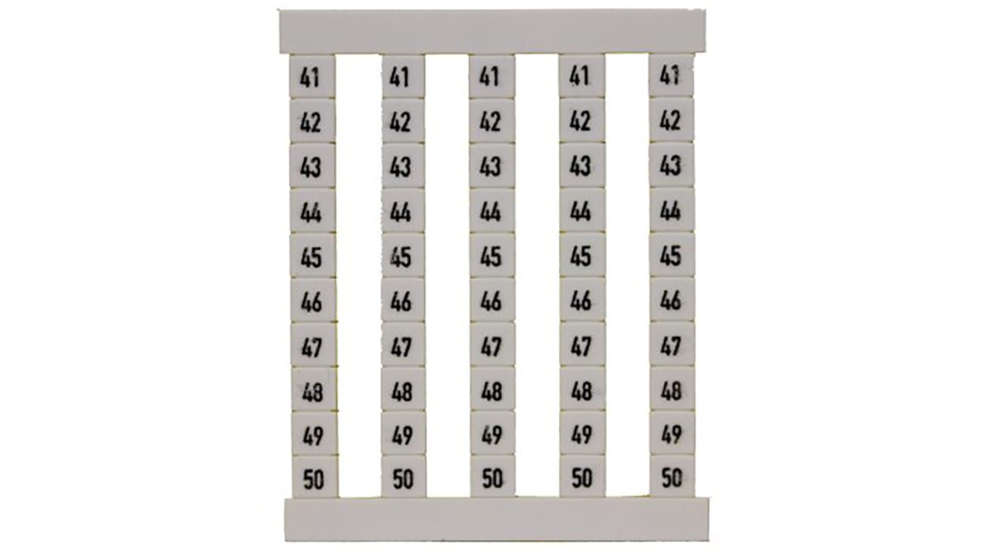 Weidmüller Terminal Marker for use with Cable Connector, Conductor, Electronic Sub-Assemblies, Plug-In Connectors,