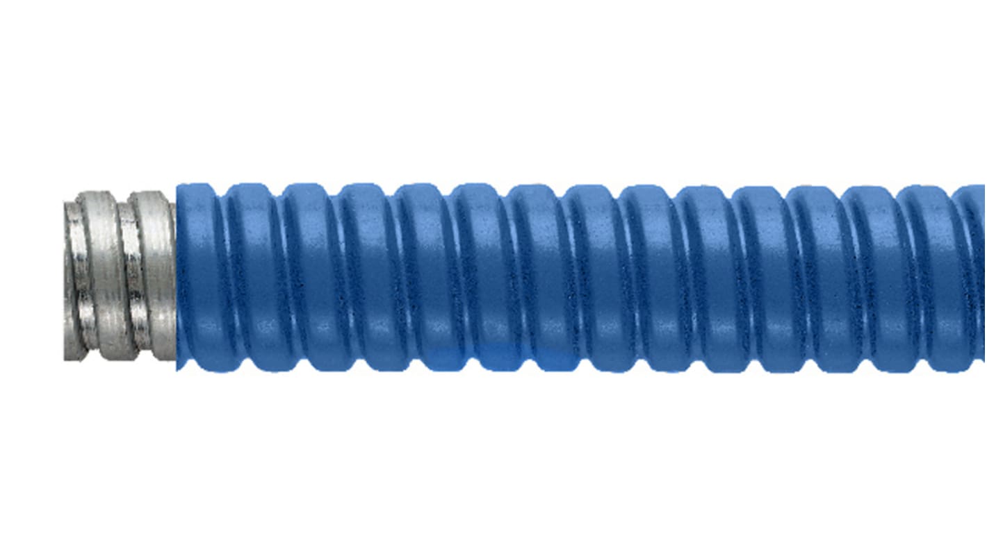 Flexicon Flexible Conduit, 25mm Nominal Diameter, Galvanised Steel, Blue