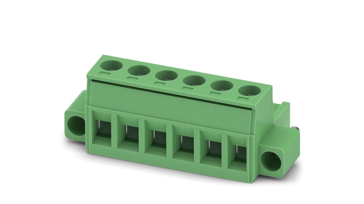 Phoenix Contact, 5.08mm Pitch, MSTB 2.5/ 6-STF-5.08 EX, 6 Way, Pluggable Terminal Block, Plug, Screw Termination,