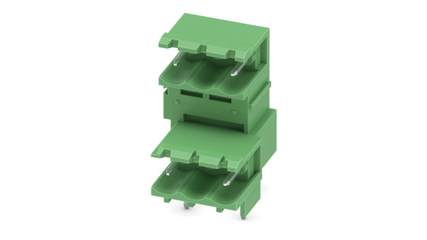 Phoenix Contact, 5.08mm Pitch, MDSTBW 2.5/ 3-G-5.08, Pluggable Terminal Block, Header, Solder Termination, 1802414