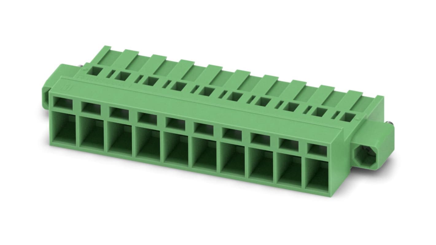 Phoenix Contact, 5.08mm Pitch, MSTBC 2.5/10-STZF-5.08, 10 Way, Pluggable Terminal Block, Plug, Screw Termination,