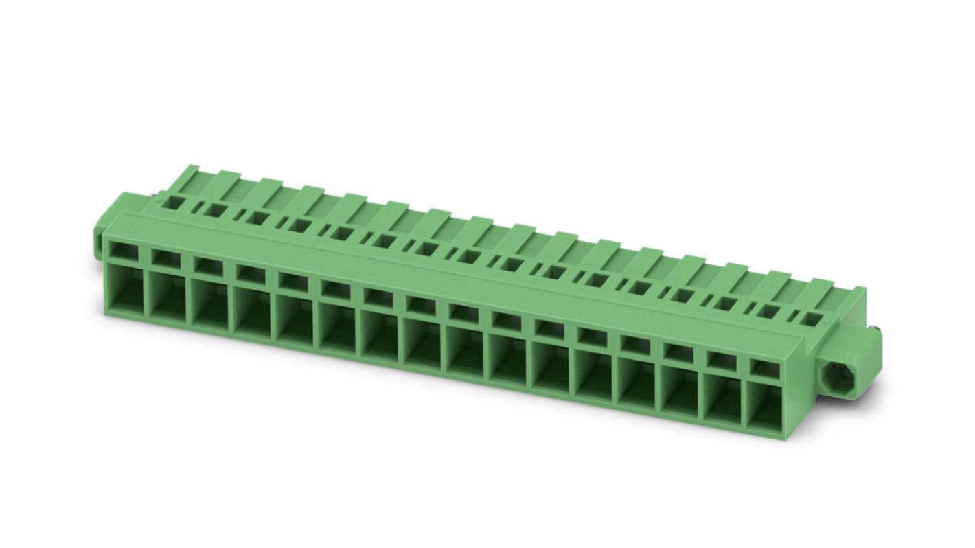Phoenix Contact, 5.08mm Pitch, MSTBC 2.5/16-STZF-5.08, 16 Way, Pluggable Terminal Block, Plug, Screw Termination,