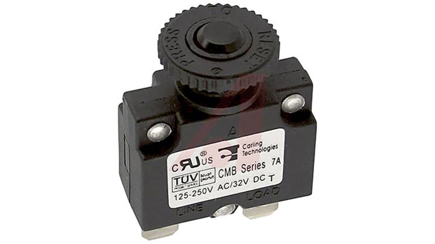 Carling Technologies Thermal Magnetic Circuit Breaker - CMB Single Pole Panel Mount, 7A Current Rating