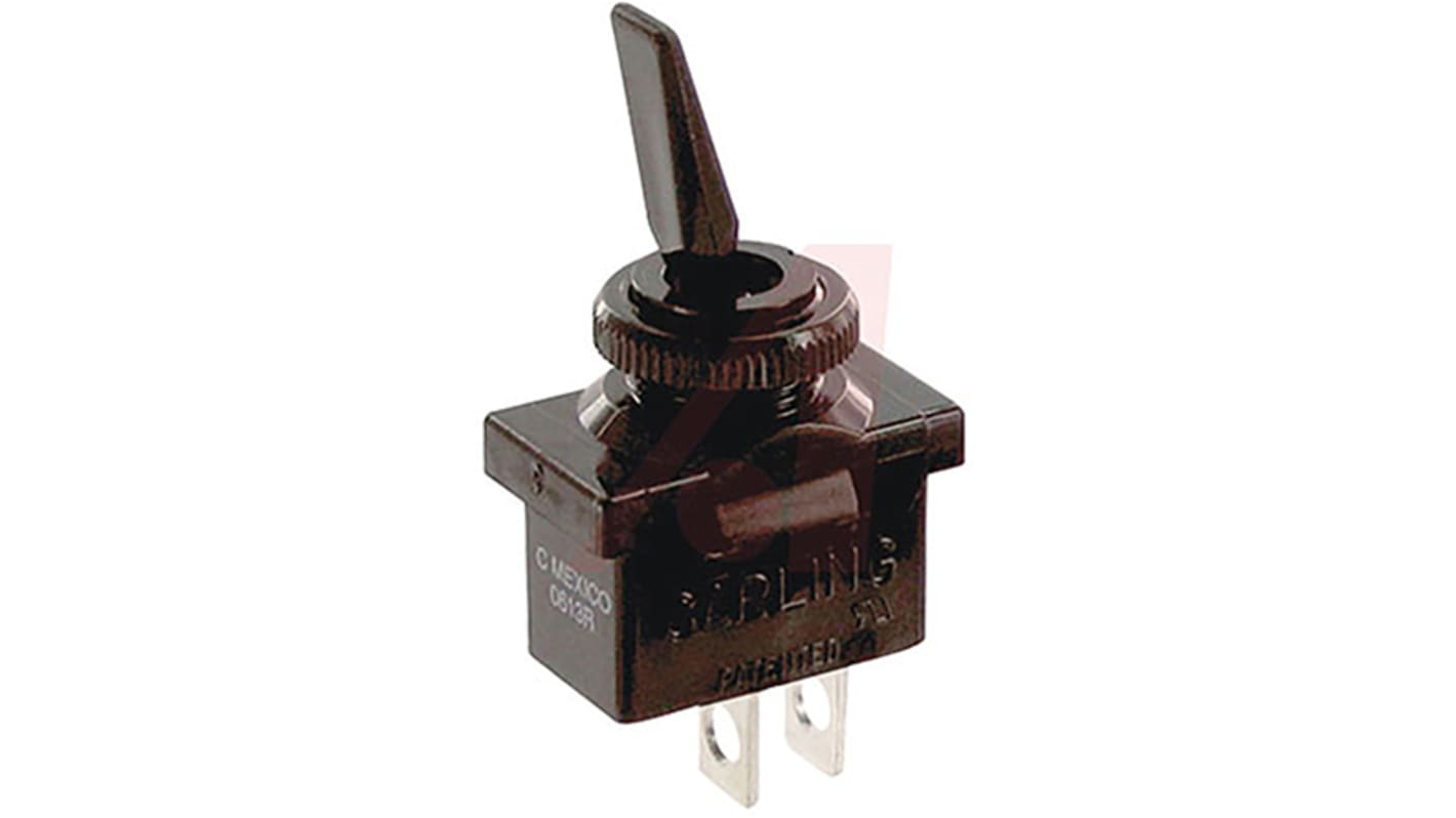 Carling Technologies Toggle Switch, Panel Mount, On-Off, SPST, Solder Lug Terminal, 250V ac